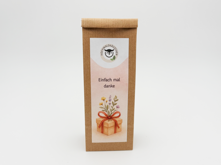 Einfach mal danke Bio Tee (Pfirsich-Geschmack) von Hochwaldkäuzchen